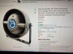 Atlas Universal SIREN Speaker LBH-100 11 OHM Not Whelen Federal Police Utility