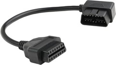 1ft 30cm Right Angle OBD2 OBD-II 16 Pin Male to Female Diagnostic Extension Cabl