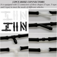 Windshield Washer Hose Kit – Includes 4 Meter Washer Fluid Hose & 12 Pcs Hose Co