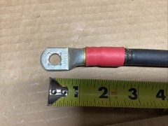 1/0 AWG Gauge Custom Battery Cable Copper 8 Inches Long. 3/8 Bolt Hole