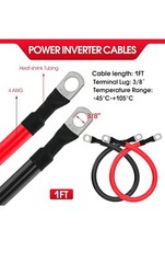 4 AWG Gauge Custom Battery Cable Copper Car Solar Power Wire Inverter RV 2 Pair