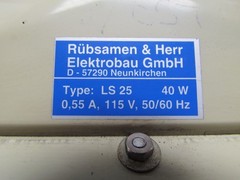 Rübsamen & Herr LS25 40w Filter Fan 0.55A 115VAC 10″X10″