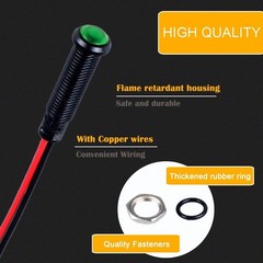 5Pcs 6mm LED Indicator Light Plastic Black Signal Dot Lamp 110 220VAC 1/4