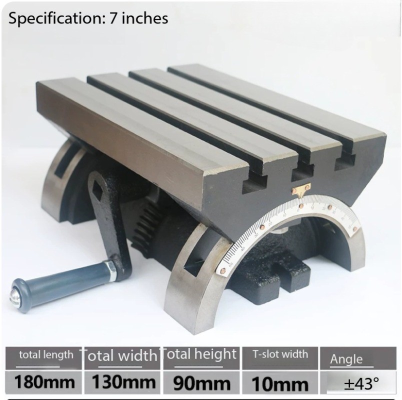 Tilting Table Adjustable Angle Table Milling Machine Table 7/10/12/15/24 Inch