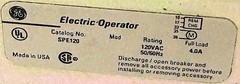General Electric SPE120 PowerBreaker II 120V Charging Motor