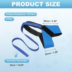 6 Pcs ESD Heel Strap, Anti Static Heel Strap 50cm Conductive Tape, Blue Black