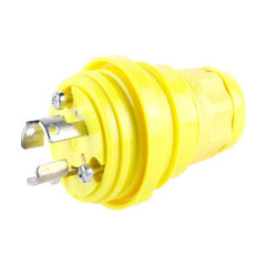 Woodhead 24W34, 277 V, 15 A, NEMA L7-15, Yellow, Male, Locking Plug, 1 pc