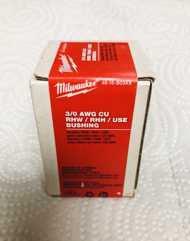 Milwaukee 49-16-B03AX 3/0 AWG Cu RHW / RHH / USE Bushing