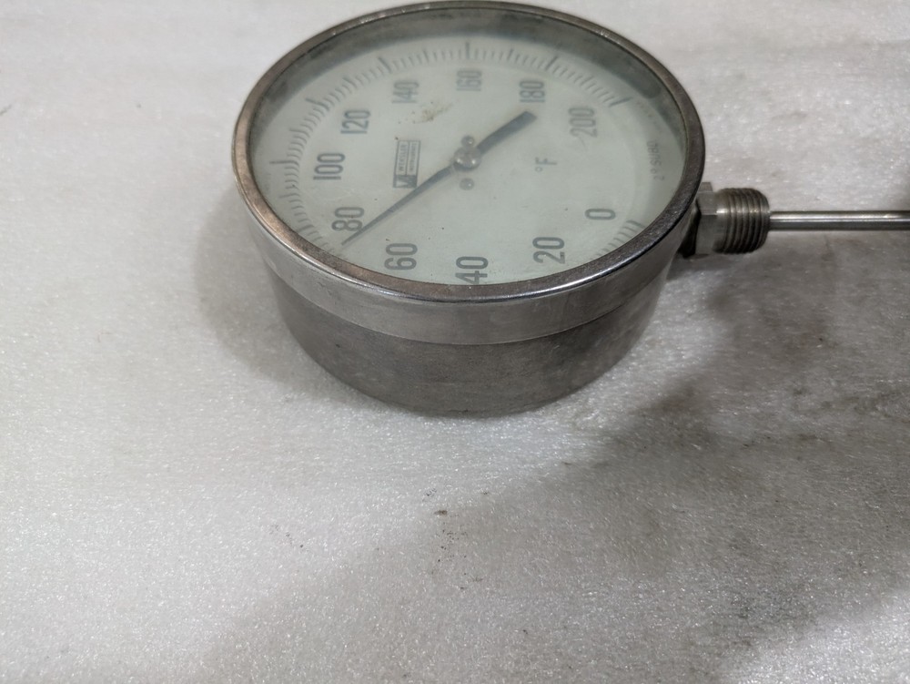 Weksler Instruments 0-200°F Dial Thermometer Gauge Industrial Panel Mount 2° Sub