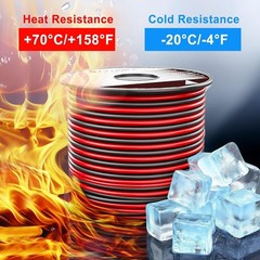 40FT 18 Gauge 2pin 2 Color Red Black Cable Hookup Electrical Wire LED Strips …