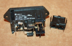 Schurter Power Entry Connector Receptacle, Male Blades DD11.0124.110 w 4301.1403