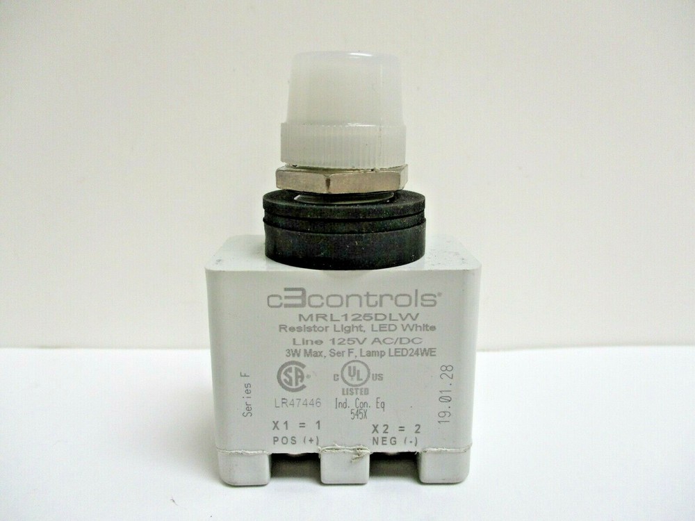 C3 CONTROLS, MRL125DLW-MPLLWE, 16MM 125V AC/DC WHITE LED LIGHT