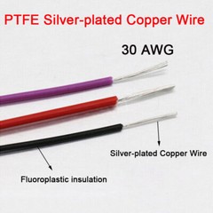 30AWG PTFE Silver Plated Copper Cable Wire Flexible Stranded Wire 300V For Audio