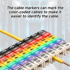 Wire Number Tube Cable Marker, 0.2 X 0.2In Colorful Clip on Wire Marker