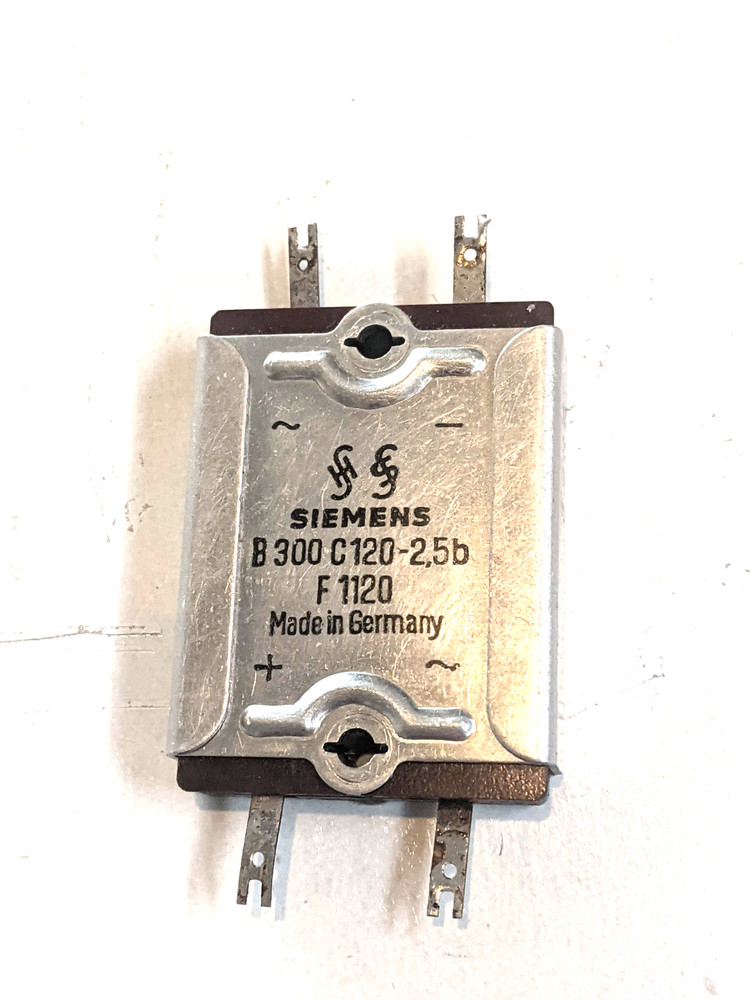 SIEMENS Bridge Rectifier, Model F 1120, 300 Volts, 120 mA, Made in Germany