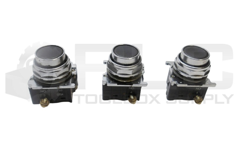 LOT OF 3 EATON CUTLER HAMMER 10250T/91000T PUSH BUTTON BLACK