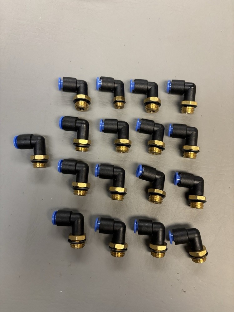LOT OF 17 SMC KQL06-U02 ELBOW FITTINGS 6MM