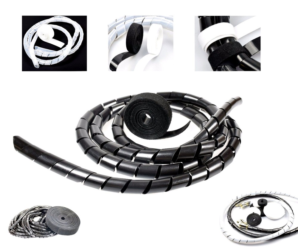 Cable Wire Tidy Wrap PC Home Cinema TV Management Organising Kit, Small, Large