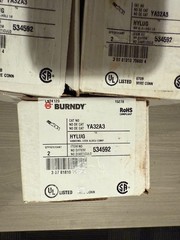 10PC BURNDY YA32A3 ALUM. COMPRESSION LUGS, 2 HOLE 400 KCMIL GREEN DIE,5 BOX(NIB)