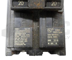 LOT OF 2 I-T-E Q220 CIRCUIT BREAKER 20A 240VAC 2 POLE