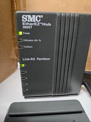 SMC EtherEZ 5-Port 10Base-T Hub 3605T With AC Power Adapter Tested