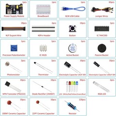 REXQualis Electronics Basic Kit w/Power Supply Module, Breadboard, Jumper…