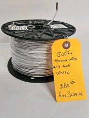 14 AWG THHN Stranded Copper Wire 500″ Ft White