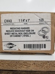 Sepco CW43 1-1/4″ x 1″ Reducing Washer for KO (Steel) Box of 100