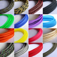 PET Expandable Wire Cable Sleeving Sheathing 3mm to 80mm Braided Loom Tubing