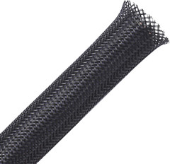 25ft – 1/2 inch PET Expandable Braided Sleeving – Black – Braided Cable Sleeve