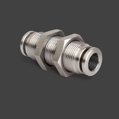 Pneumatic Bulkhead Connector Stainless Steel/Copper Nickel Plated Push Fitting