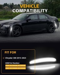4 PCS LED Side Marker Light Kits for 300 2015-2024, Full LED Strip White Front