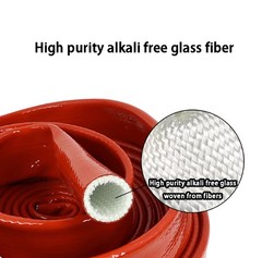 Silicone/Fibreglass Fire Sleeving Protective Φ4mm-25mm Heat Shielded Fire Sleeve