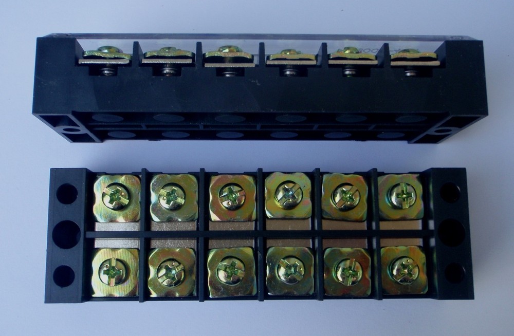 WIRE TERMINAL BLOCK STRIP 45 AMP 6 POLE 2 PC TB4506