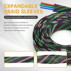 3-25mm Wide TIGHT Braided PET Expandable Sleeving Wrap Wire Cable Sheath Tubing