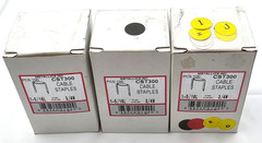 Lot of 3 Boxes of 100 Metallics Steel Cable Staples CST300 1-5/16″ x 3/4″