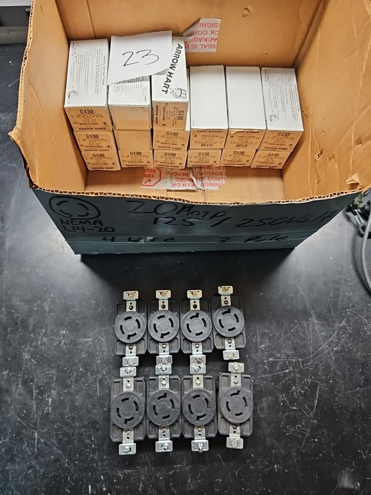 Lot 23 6400, ARROW HART, HART LOCK, SINGLE RECEPTACLE 125/250v Crouse WIRED 20A.
