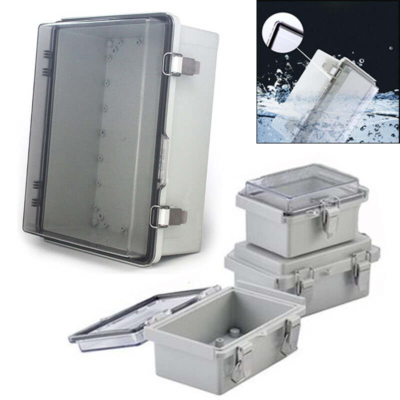 IP67 Waterproof Enclosure Electronic Case Clear Cover Hinged Lid Junction Box