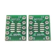 10pcs SOT23 MSOP10 Adapter Plate SMD To DIP10 0.5mm/0.95mm To 2.54mm PCB