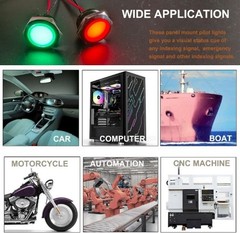 19mm 12 24V AC DC Metal LED Indicator Indicator Light Waterproof IP67 Raised