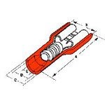Quick Disconnect Terminal 18-22 AWG Female 22.6mm 9.65mm Tin Loose Piece