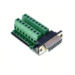 DB15 D-SUB Female Jack 15Pin Port to 2 Row 8 Position Terminal Breakout Board