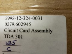 279.602945 AEG TDA 301 Circuit Card Assembly 5998-12-324-0031
