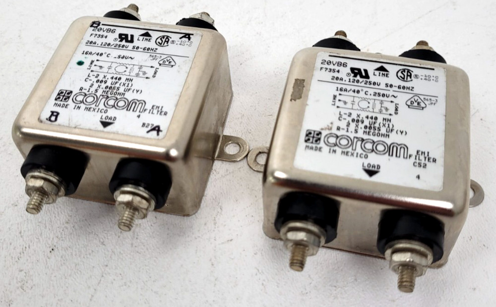 (Lot of 2) 20VB6 Corcom EMI Filter 20A 250V – Next Day Option
