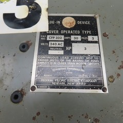 Federal Pacific CFP 332 30A 240VAC Cover Operated Fusible Bus Plug Switch 3P