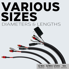 100 Ft 1/4″ Split Wire Loom Tubing – 100 Pcs 4″ Nylon Zip Ties Combo (Black)