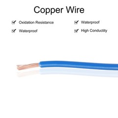 25 Feet Electrical Wire Insulated Stranded Copper 12 AWG Wire Cable,Blue