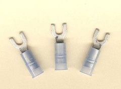 25 Blue NYLON Insulated FORK SPADE Terminal Connector #16-14 Wire Gauge #6 Stud
