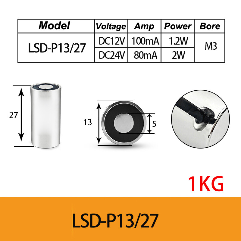 Durable Waterproof Electromagnet – 5V to 24V, IP68 Rated, 1-500 kg Capacity
