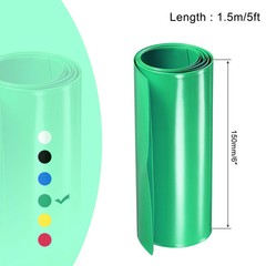 Battery Wrap, 150mm(6-inch) Flat 1.5m PVC Heat Shrink Tube Wraps Light Green
